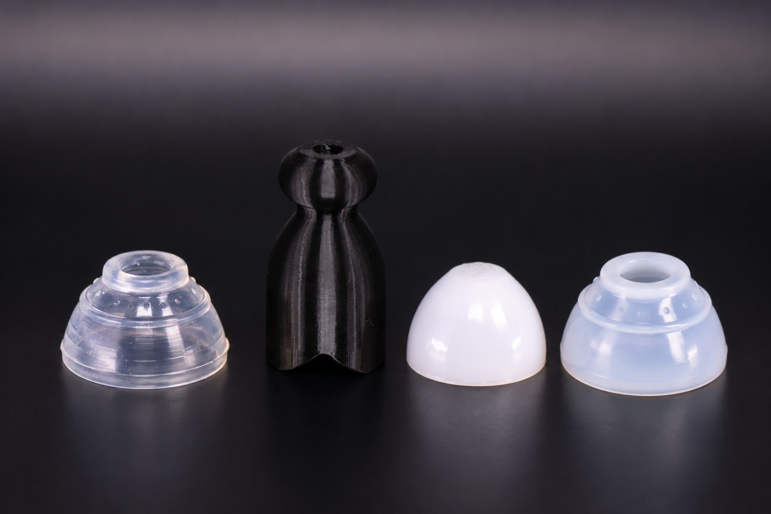 Dishwasher Safe P-tainer Kit: extended-length P-tainer with stiff gripper, soft gripper and plastic bulge.