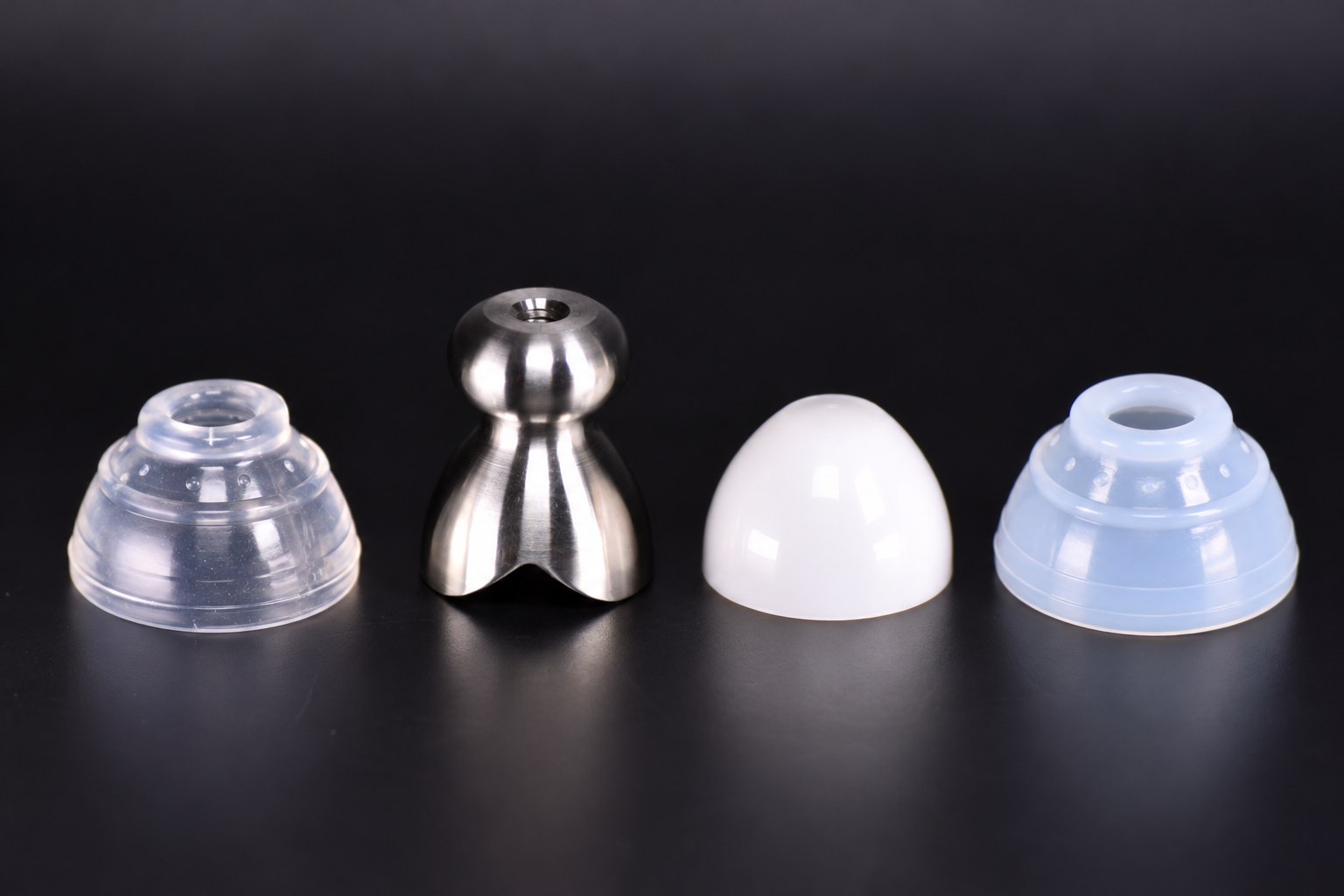 Stainless Steel P-tainer Kit: standard +0mm stainless P-tainer with stiff gripper, soft gripper and bulge.